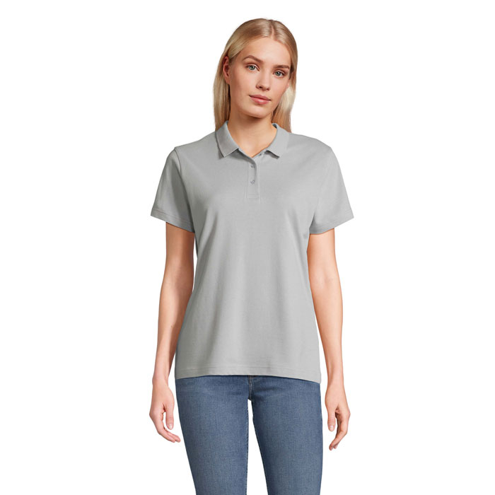 Polo Femme en coton à personnaliser PULSE gris pur